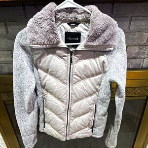 Marmot Women’s Gray Full Zip Fleece Jacket Logo Lined Long Sleeve Sz XS